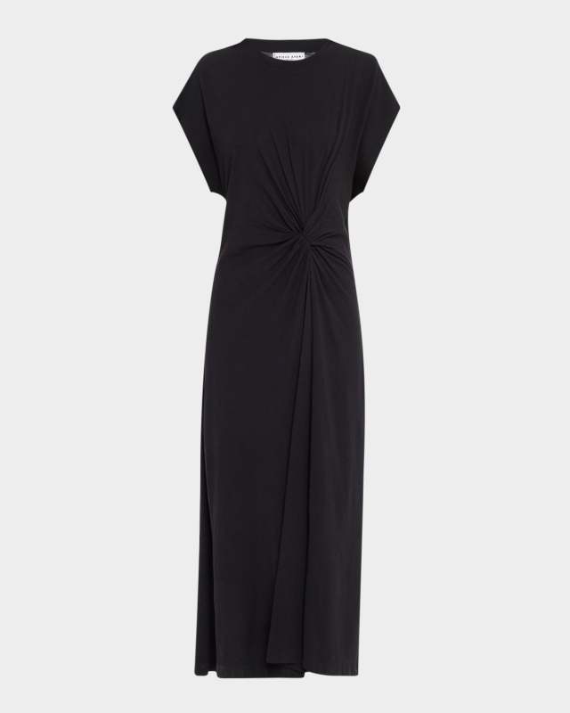 Volta Dolman-Sleeve Twist Midi Dress